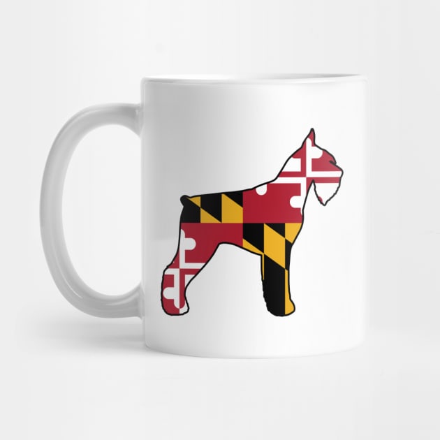 Giant Schnauzer Silhouette with Maryland Flag by Coffee Squirrel